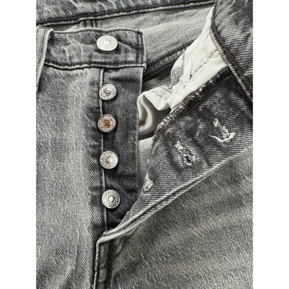 Levies Mens Button Fly 501 27/28 Light Black/gray  Denim Jeans High RIse Premium - Picture 4 of 14